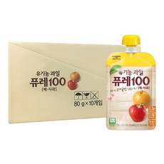 일동후디스 유기농과일 퓨레100 80g, 배 + 사과 혼합맛, 10개