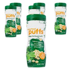 해피패밀리 해피베이비 유기농 퍼프스 핑거푸드 60g, 케일 + 시금치 혼합맛, 6개입