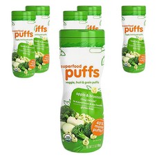 해피패밀리 해피베이비 유기농 퍼프스 핑거푸드 60g, 사과 + 브로콜리 혼합맛, 6개입