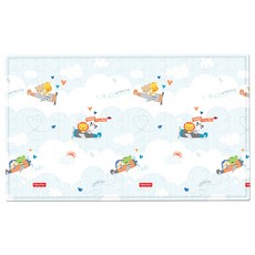 파크론 퓨어 소프트 양면 놀이방매트 피셔프라이스 플라잉, 하늘색 + 그레이