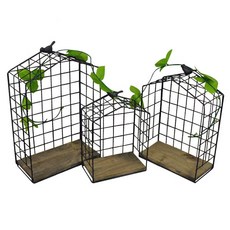 THE ZAKKA 鳥籠造型盆栽吊台 Cyst026, 黑色