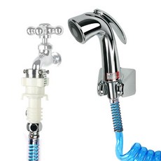 YNET 直通型水龍頭轉接器+馬桶噴水器+彈簧軟管 2.5M, 1套