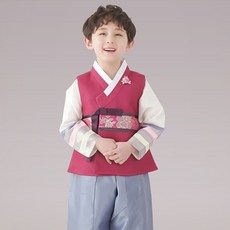 geumdong hanbok 男童墨紅印花韓服套裝 GD514