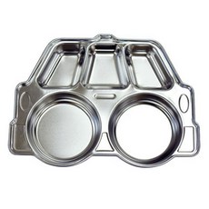 HAEMO 孩童汽車造型不鏽鋼餐盤, 單品, 單色