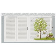 dashop EVA窗戶型拉鍊式防風擋風板 綠色香氣, 1個