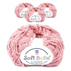 YEONIL Soft BeBe light 超細纖維編織線, 18 印度粉, 4個