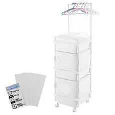 Living Smile 素色尿布收納箱組 衣架+衣架+分隔板+貼紙 3層, 白色