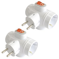 Peace 和平韓國T型開關3孔多插座OSTS316, White, 2個