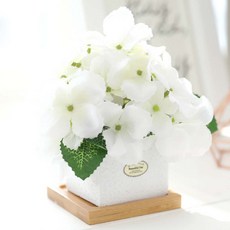 Happy Village Sweetie 繡球花盆, 白色, 1個