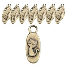 [BYHANDS] 青銅拉鍊裝飾(拉鍊牌) 浪漫貓咪2, 50個, 1個