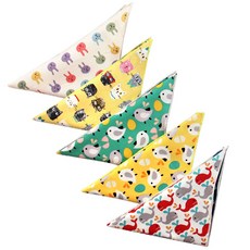 드레스하우스 아동용 애니멀패턴 양면 데일리 스카프빕 5p