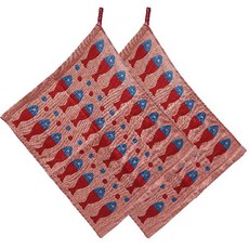 lapezzo 주방 고리 핸드타올 피쉬, 핑크, 2개