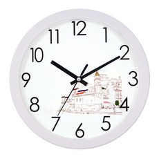 靜音浪漫小鎮掛鐘, 白色