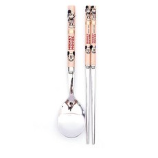 릴팡 미키 모노 심플 수저세트 어린이용 MK8243, 브라운, 1세트