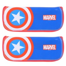 MARVEL漫威 印花拉鍊餐具袋, 美國隊長款, 2入
