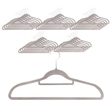 White Rabbit Cotton 絲絨防滑女用衣架, 灰色, 30個