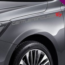 기아 K7 데칼 스티커 A 타입 10088 40cm, 미들그레이+레드, 1개