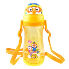 Pororo 造型背帶式吸管水瓶, 橘色, 590ml
