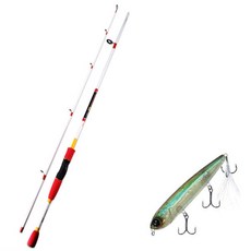 APIS Bass Game XT 路亞釣竿 白色 + DAMIKI Rambler 120 硬餌路亞 347T CLEAR REAL BAIT, 1套