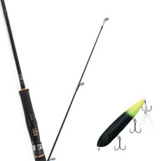 Won Da Avalon捲線式擬餌釣竿 702M+Damiki Rambler 120硬餌擬餌 009 GREEN TAIL BLK, 1套