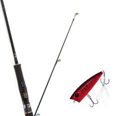 Won Da Avalon捲線式擬餌釣竿 602M+Damiki D-Pop 70硬餌擬餌 277P RED TIGER, 1套