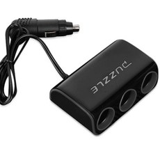 퍼즐 컬러 차량용 멀티 소켓 블랙, 1개, 3구