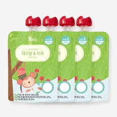에바토 휴대용이유식 130g, 대구살 + 사과 혼합맛, 4개
