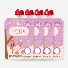 에바토 휴대용이유식 130g, 소고기 + 감자 혼합맛, 4개입