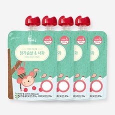 에바토 휴대용이유식 130g, 닭가슴살 + 사과 혼합맛, 4개