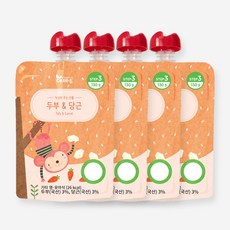 에바토 휴대용이유식 130g, 두부 + 당근 혼합맛, 4개