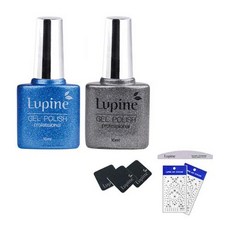 Lupin凝膠指甲油閃亮 2入 PRO SK-10組+磨甲片 3入+鑽石磨甲棒+藝術貼 2入 隨機出貨, PRO SK-10+PRO SK-12, 1組