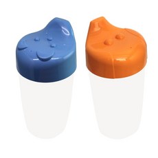 더본 수컵 하드 스파우트 컵, 하늘색 + 오렌지색, 1세트, 250ml