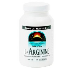 소스내츄럴스 L-아르기닌 500mg 캡슐, 100개입, 1개, 100정