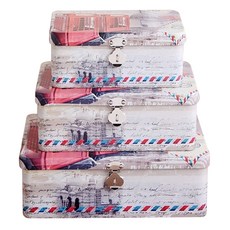 Tree 歐式鐵藝收納盒3件套, 1套