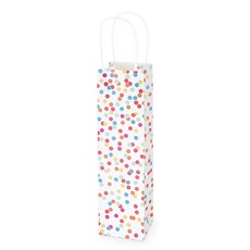 Revel Paper 화이트 크래프트 콘페티 닷 보틀 백 와인케이스 750ml, 혼합 색상, 1개
