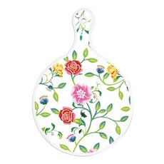 Roem Design 雙面圓形上菜砧板 浪漫玫瑰, 蘋果白, 1個