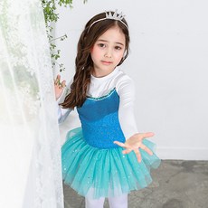 GOING KIDS 女童款冰雪公主雙色長袖泳衣+長泳褲裙