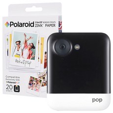 폴라로이드 팝 즉석 카메라 모바일 프린터 + 전용 인화지 20p, White, 1세트