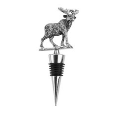 트와인 러스틱 홀리데이 퓨터 와인스토퍼, Woodland Moose, 1개
