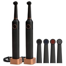 브루조니 월 스트리트 컬렉션 전동칫솔 2p + Mixed 칫솔모 4p, Black, 1개