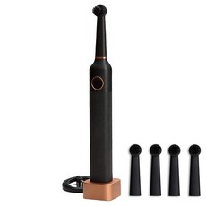 브루조니 월 스트리트 컬렉션 전동칫솔 + 칫솔모 4p, 블랙, 1개