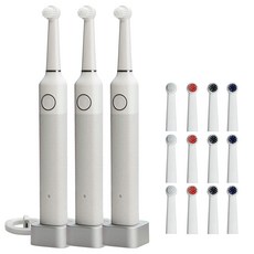 브루조니 월 스트리트 컬렉션 3개 + Mixed 칫솔모 12p 전동칫솔, 화이트, 1개