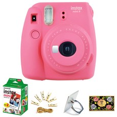 instax 拍立得 Mini 9 即時相機 + 迷你膠卷套組, Mini 9（火烈鳥粉色）, 1套