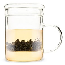 핑키업 베이크 글래스 티 인퓨저 머그컵 473ml, Clear, 1개