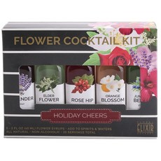Flower Elixir Company 플라워 칵테일 키트 홀리데이 치어스, 60ml, 5개