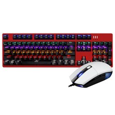 앱코 HACKER 축교환 완전방수 카일광축 리니어 적축 게이밍 키보드 K660 + 마우스 A660 3360센서, 키보드(K660), 마우스(A660), 레드 + 화이트, 일반형