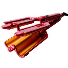 CNS WORLD 專業捲髮器 TRIPLE WAVE IRON, 紅色