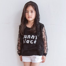 URAVI 孩童蕾絲透膚連帽外套 UR42JP121