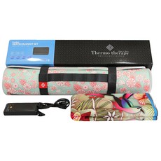 nEWZiRO Catalina Estrada 熱療毯 + 墊子組合 LHT-02502CTL, 72 x 150cm, 墊子(左調節器)+毯子 藍色