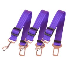 아리코 차량용 애견 안전벨트, 퍼플, 3개